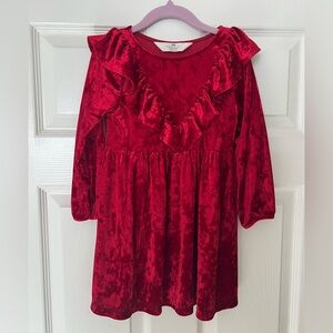 Toddler Holiday Ruffled Velvet Dress
